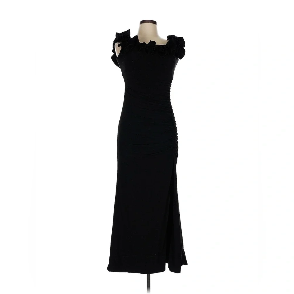 Xscape Black Ruffle Maxi Dress - Picture 1 of 4